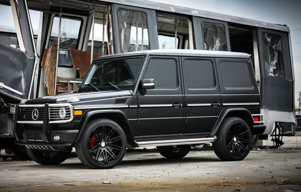 Mercedes-Benz, black, AMG, G55, with, complete, satin