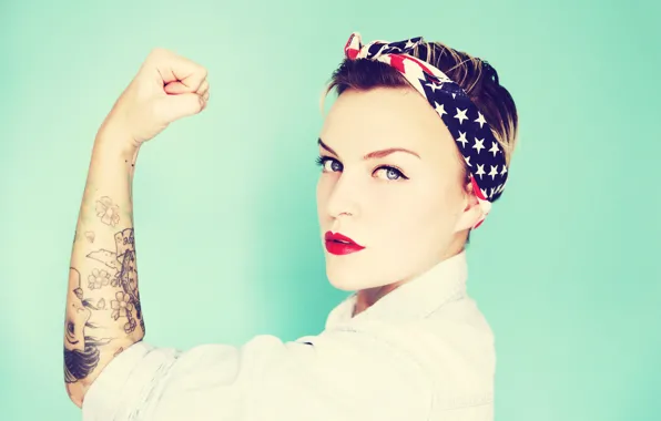 Woman, lips, pin-up, direct gaze, feminism