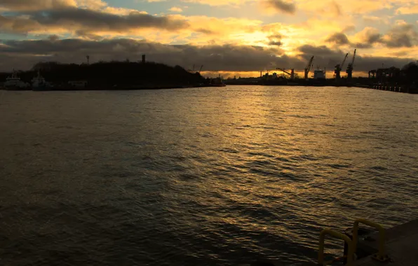 Sky, sea, sunset, water