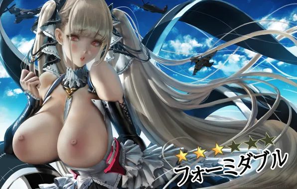 Girl, game, nipples, boobs, woman, big, breast, anime