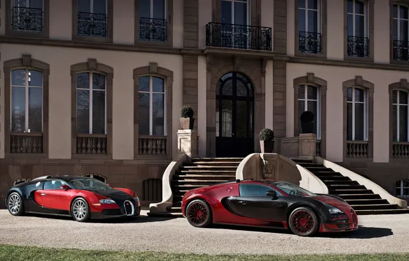 Bugatti, пара, Veyron, red, Grand Sport, Vitesse, La Finale