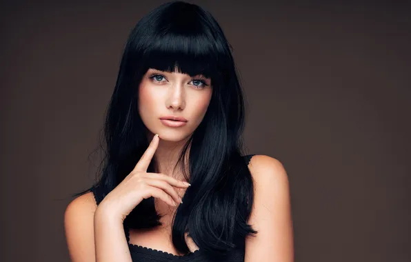 Картинка портрет, взгляд, макияж, девушка, brunette, лицо