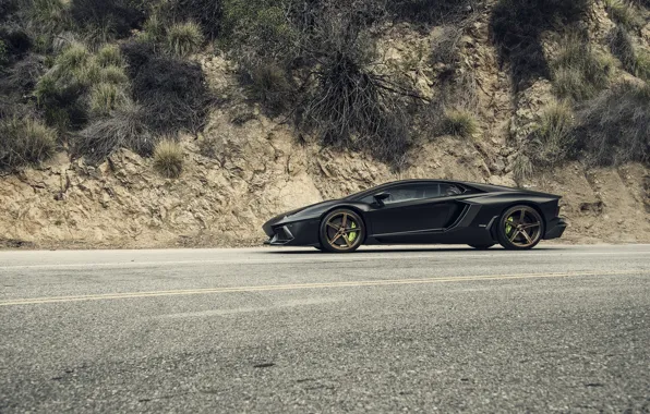 Картинка Lamborghini, Black, Side, Tuning, LP700-4, Aventador, Mansory, Supercar