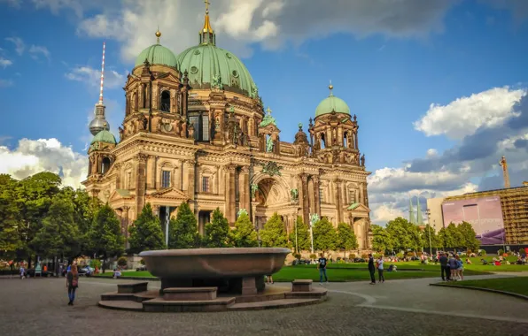 Картинка город, Германия, собор, храм, Берлин, Berlin Cathedral