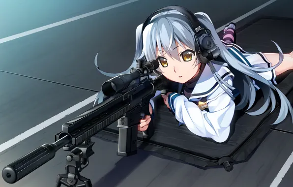 Девушка, оружие, аниме, Grisaia: Phantom Trigger