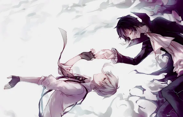 Арт, парни, Bungou Stray Dogs, Бродячие Псы: Литературные Гении, Акутагава Рюноске, Атсуши Накаджима