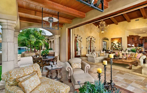 Living room, home, luxury, ranch, santa fe