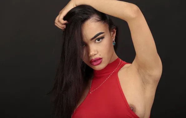 Sexy, erotic, sensual, red dress, shooting, Red passion