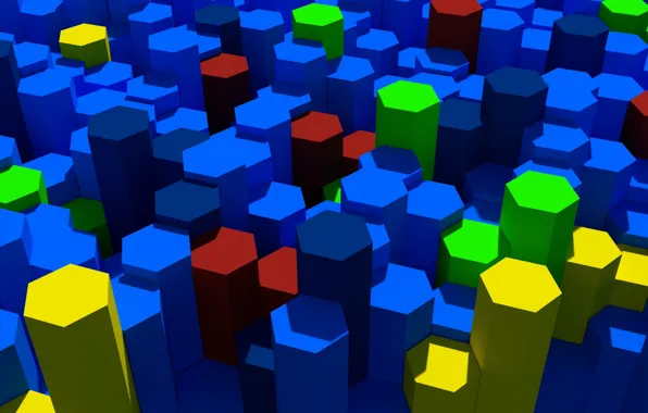 Обои рендеринг, краски, шестигранник, объем на телефон и рабочий стол ...