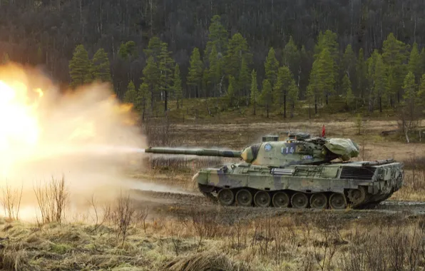 Картинка танк, залп, Leopard1