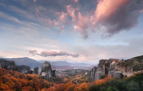 Картинка осень, небо, пейзаж, горы, природа, утро, Антон Ростовский