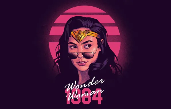 Девушка, фон, фильм, портрет, арт, очки, Wonder Woman, комикс