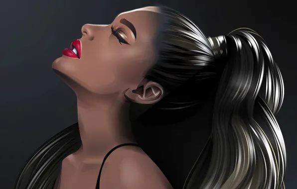 Картинка девушка, макияж, губы, Ariana Grande
