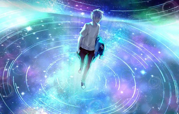 Картинка вода, космос, фантастика, парень