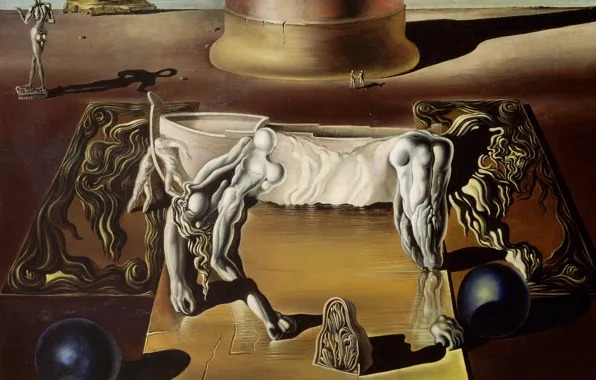 Картинка сюрреализм, картина, Сальвадор Дали, Salvador Dali, Пароноидальная Женщина-Лошадь