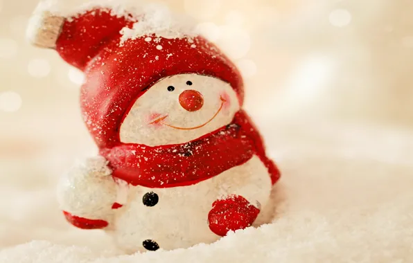 Зима, снег, Новый Год, снеговик, Christmas, winter, snow, Merry