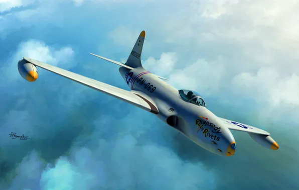Lockheed, истребитель-бомбардировщик, Shooting Star, F-80A-1, F-80, ''Rhapsody In Rivets''