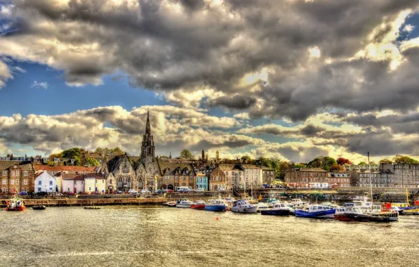 Город, пристань, набережная, Scotland, Эдинбург, Edinburgh, Newhaven Harbour