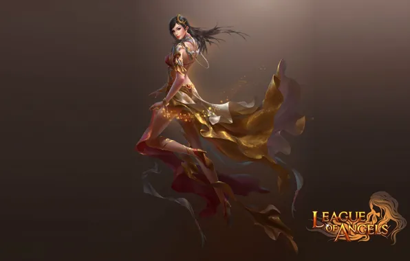 Взгляд, девушка, фон, League of Angels