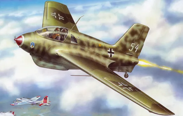 Германия, Luftwaffe, Боевой самолет, Меsserschmitt, Me-163