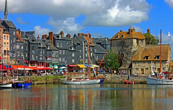 France, harbour, Honfleur, Port de Honfleur, Norman town