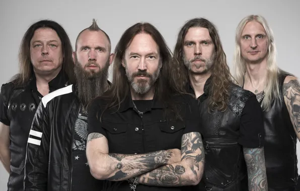 Картинка хеви-метал, пауэр-метал, HammerFall, David Wallin, Joacim Cans, Oscar Dronjak, Fredrik Larsson, Pontus Norgren