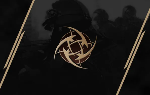 Полосы, логотип, черный фон, спецназ, counter-strike, csgo, nip, cs go