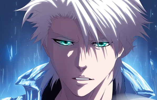 Battlefield, game, Bleach, green eyes, blizzard, close-up, war, anime