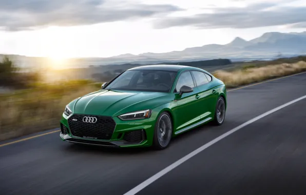 Закат, Audi, скорость, RS5, Sportback, RS 5, 2019