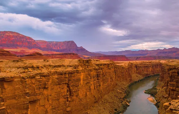 Картинка скалы, Аризона, ущелье, США, река Колорадо, Grand Canyon National Park, Мраморный Каньон