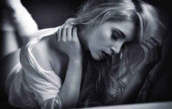 Картинка девушка, лицо, модель, волосы, красотка