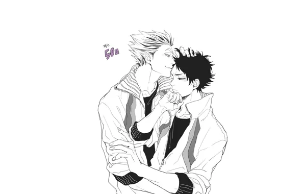 Парни, Волейбол, Haikyuu, Акааши Кейджи, Бокуто Котару