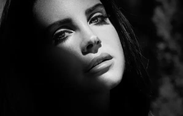 Девушка, лицо, черно-белое, певица, Lana Del Rey, Лана Дель Рей