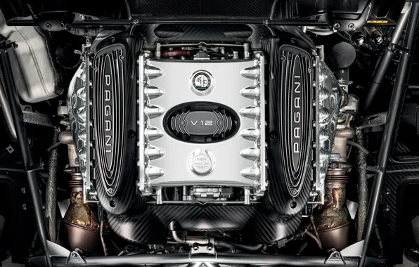 Картинка Pagani, V12, Huayra, engine, Pagani Huayra BC Roadster