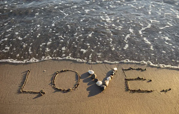 Картинка песок, море, пляж, лето, summer, love, beach, sea