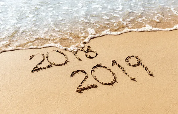 Картинка песок, море, волны, пляж, лето, summer, new year, beach