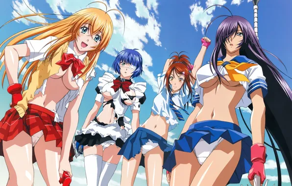 Pantsu, panties, boobs, breast, anime, Ikkitousen, tits, warrior