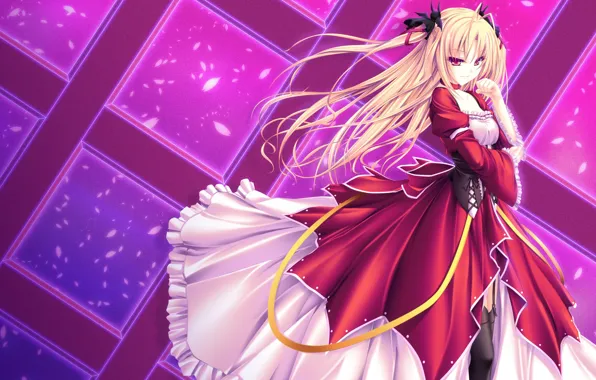 Girl, game, dress, anime, blonde, asian, japanese, oriental