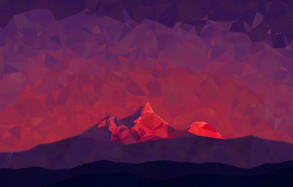 Картинка горы, абстракция, грани, hq wallpaper