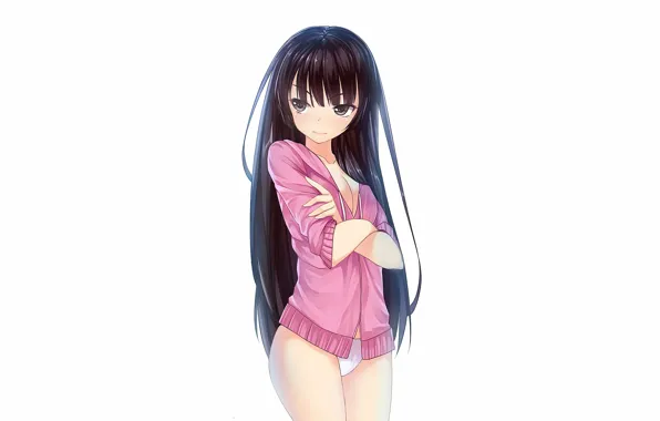 Girl, sexy, pantsu, cleavage, panties, long hair, boobs, anime