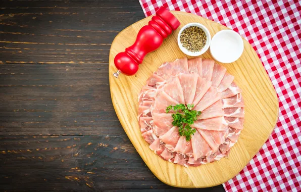 Мясо, перец, специи, Мясная нарезка