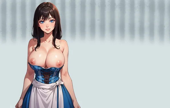 Kawaii, girl, hot, sexy, cleavage, dress, nipples, boobs