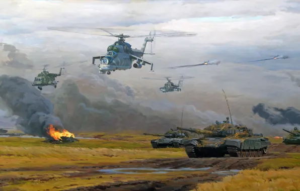 СССР, Россия, Ми-24, т-72, Учения российских войск, Сергей Трошин