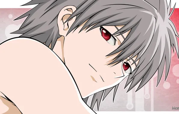 Взгляд, аниме, парень, Евангелион, Evangelion, Nagisa Kaworu