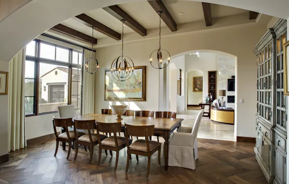 Дизайн, комната, вилла, интерьер, столовая, средиземноморский стиль, Mediterranean style, embodies calm