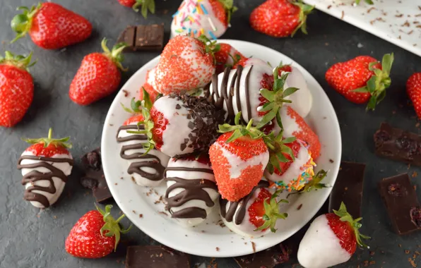 Ягоды, десерт, chocolate, sweet, strawberry, dessert, клубника в шоколаде