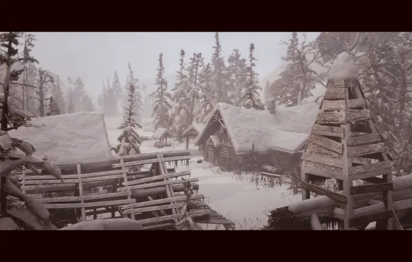 HDR, Wood, Winter, Game, Cold, UHD, 4K, Red Dead Redemption 2