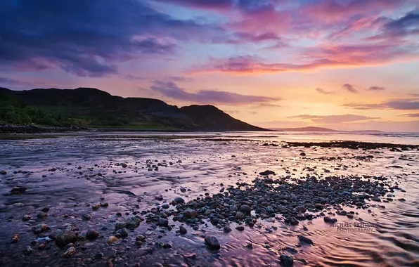 Море, берег, вечер, Шотландия, Michael Breitung