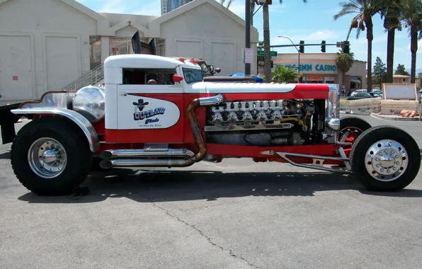 Red, Car, White, Truck, Peterbilt, Truck Wheels and Tyres, Truck V10 Engine