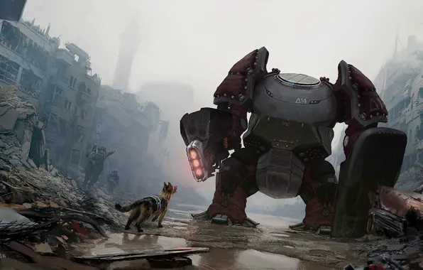 Город, разрушения, руины, fog of war, T-X20 AKA King Catfish